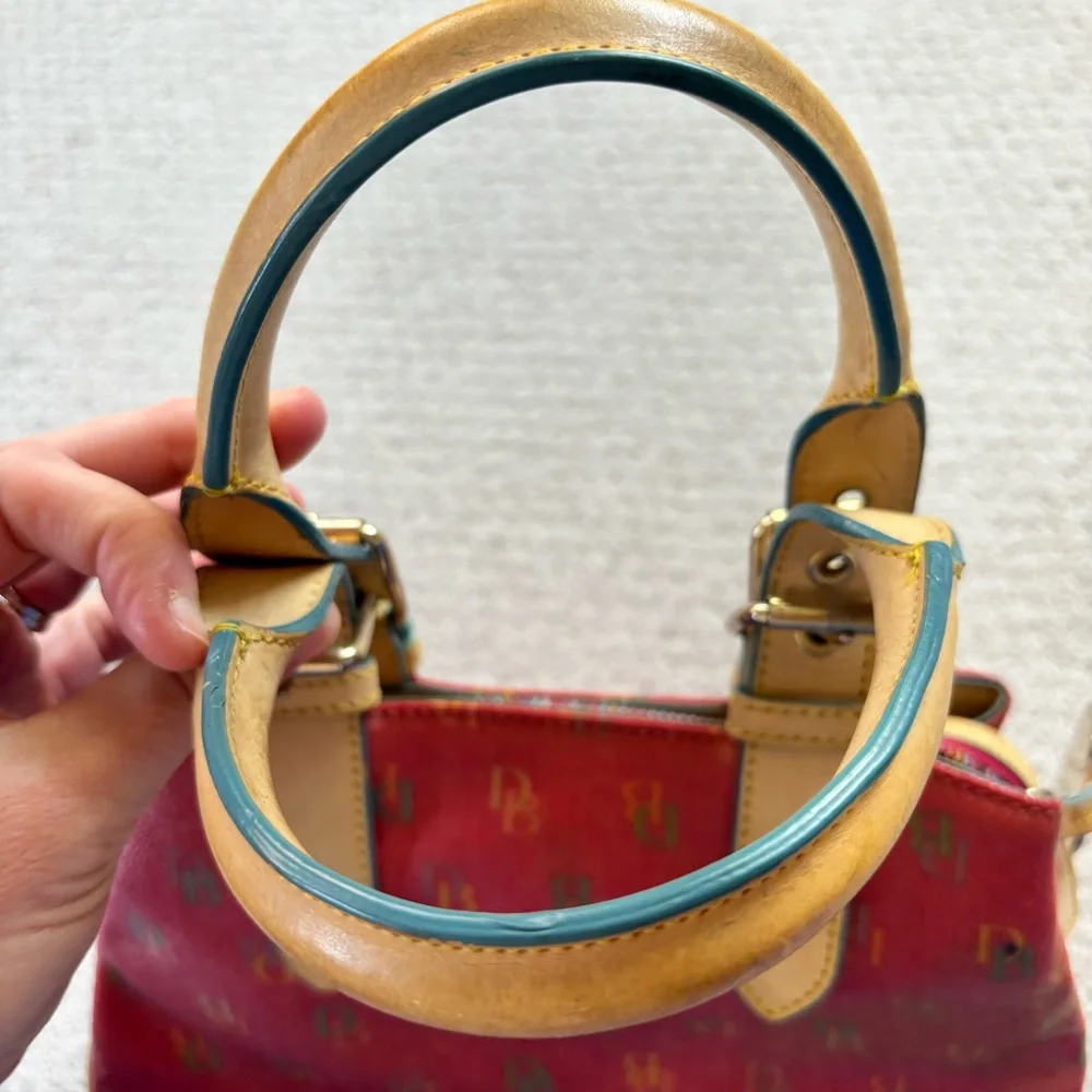 Vintage y2K Dooney & Bourke rainbow small buckle satchel